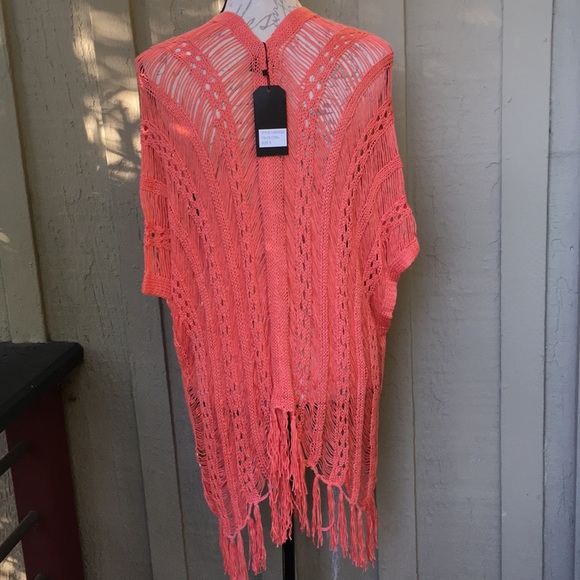 New! Very J Crochet Kimono Sweater - Picture 6 of 7